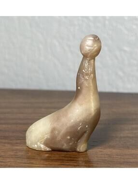 Small Stone Carved Seal with BallPolished Miniature